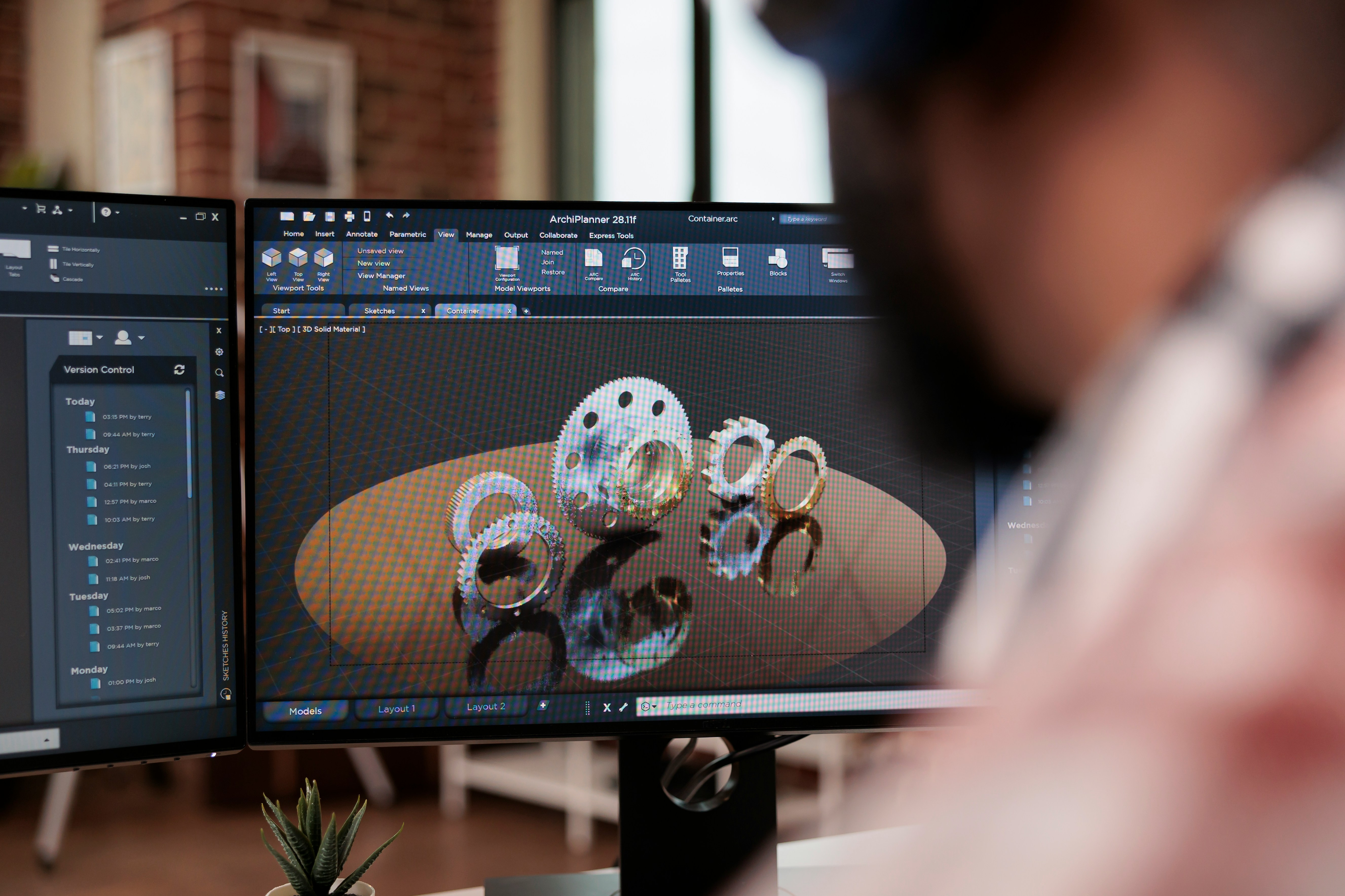 CAD CAM design software in use